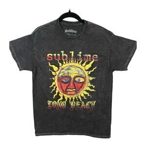 Urban Outfitters Sublime Long Beach Acid Washed Black Short Sleeve T-Shirt M